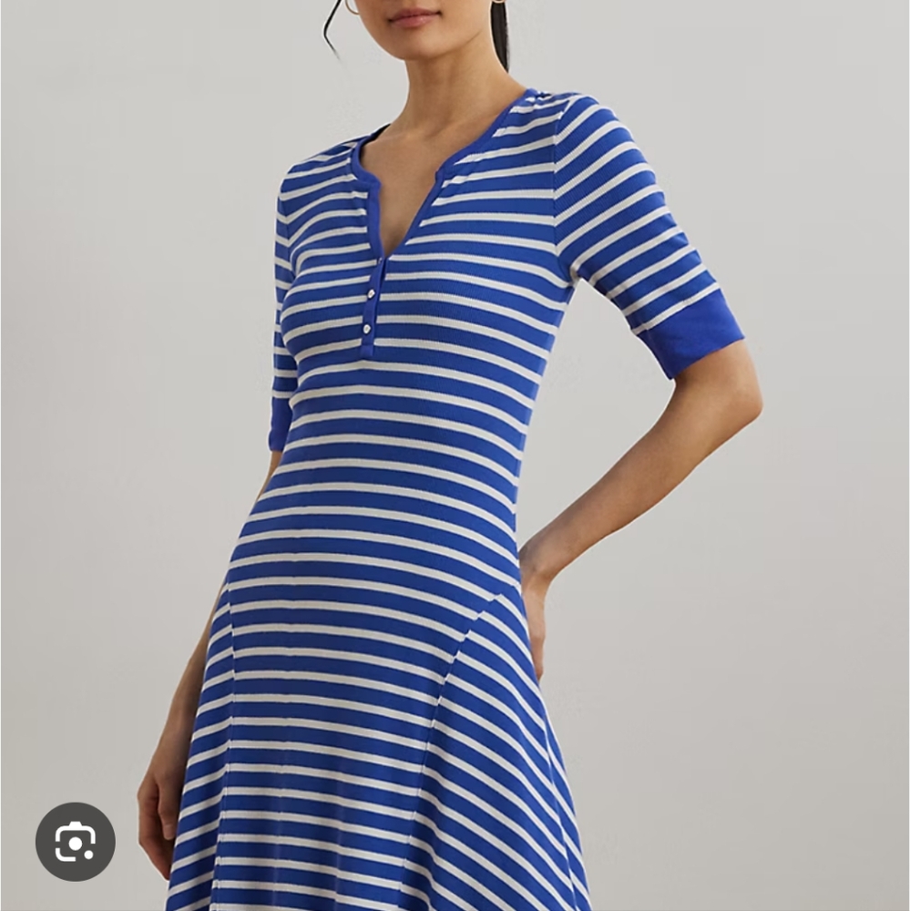 Ralph Lauren Blue and White Striped Top